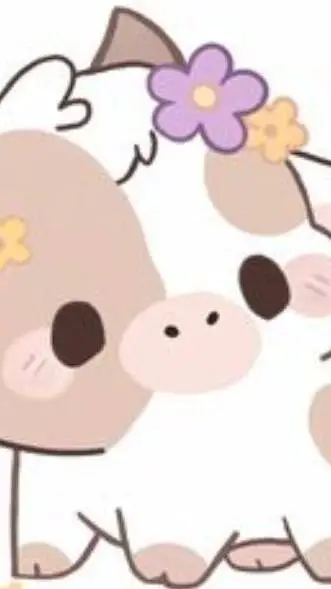 ai character: Cute cow kawaii background