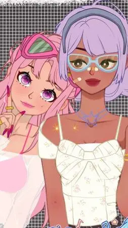 ai character: Lia and Andrea  background