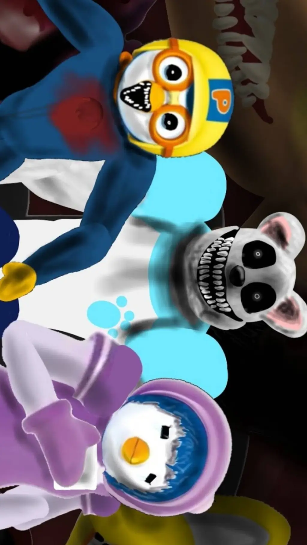 ai character: Pororo analog background