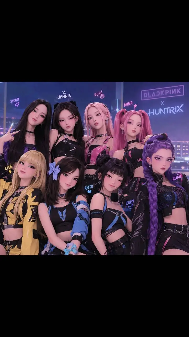 ai character: blackpink huntrix  background