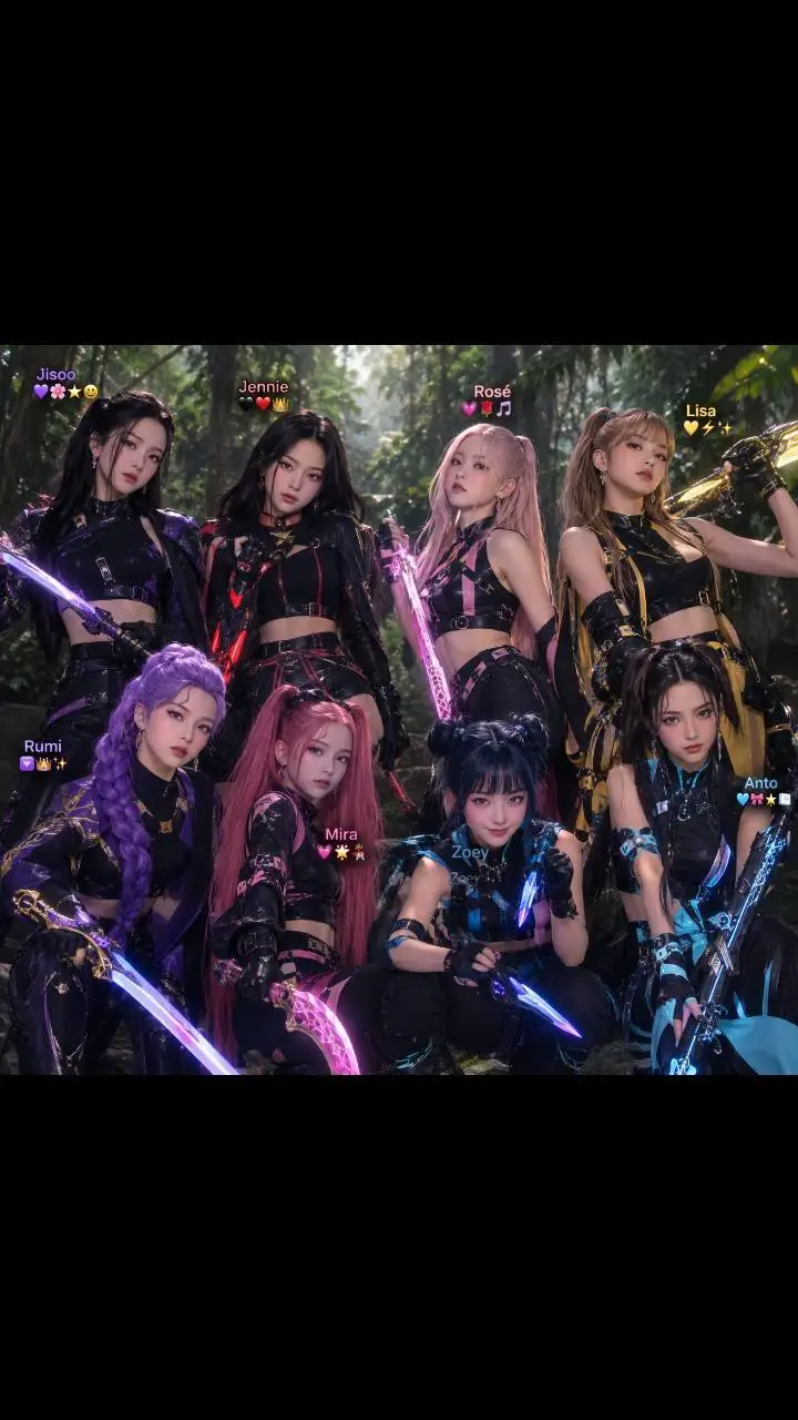 ai character: blackpink huntrix  background