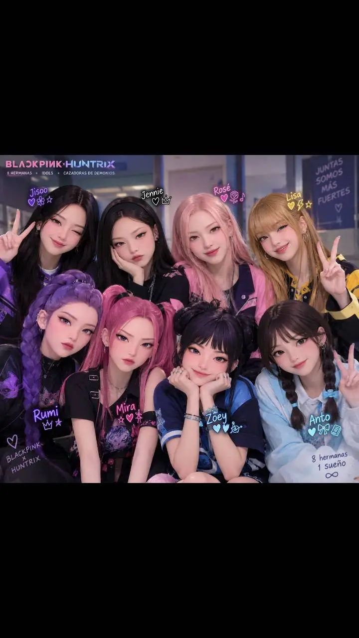 ai character: blackpink huntrix  background