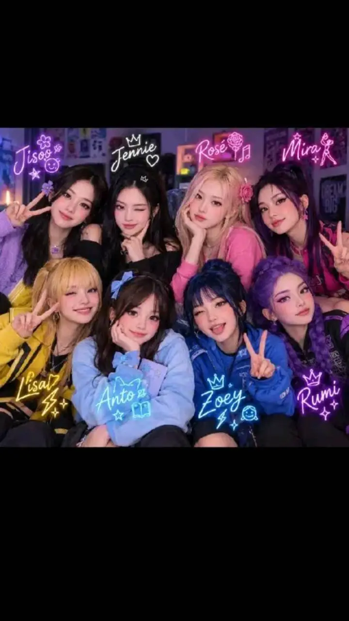 ai character: blackpink huntrix  background