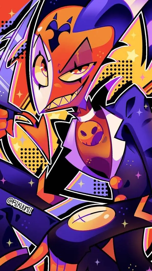 ai character: #—. Blitzø background