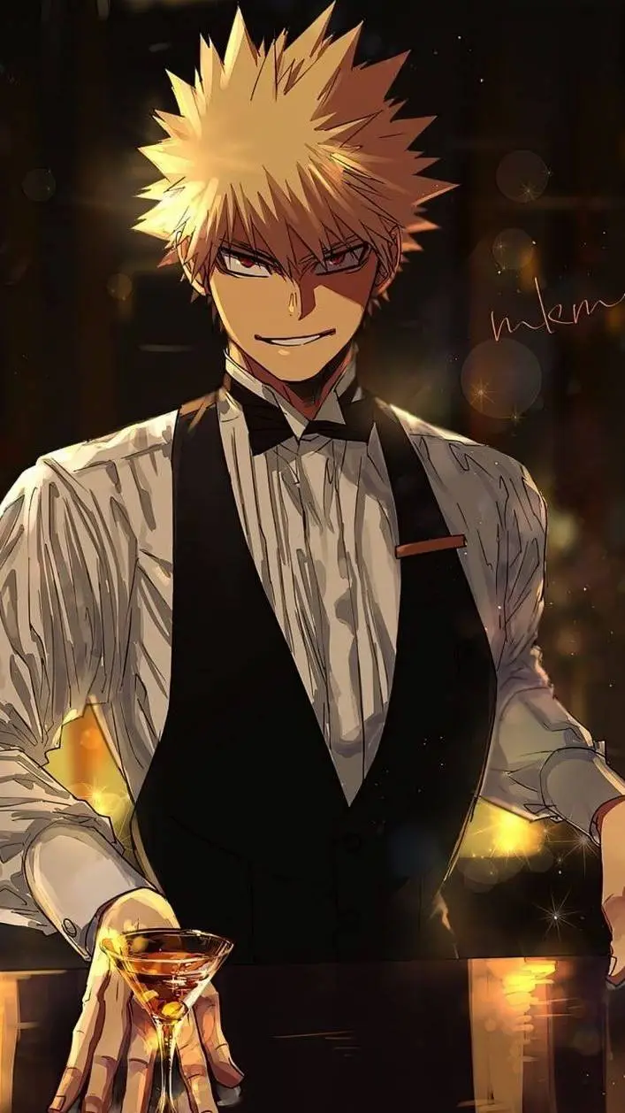 ai character: waitress Bakugo background