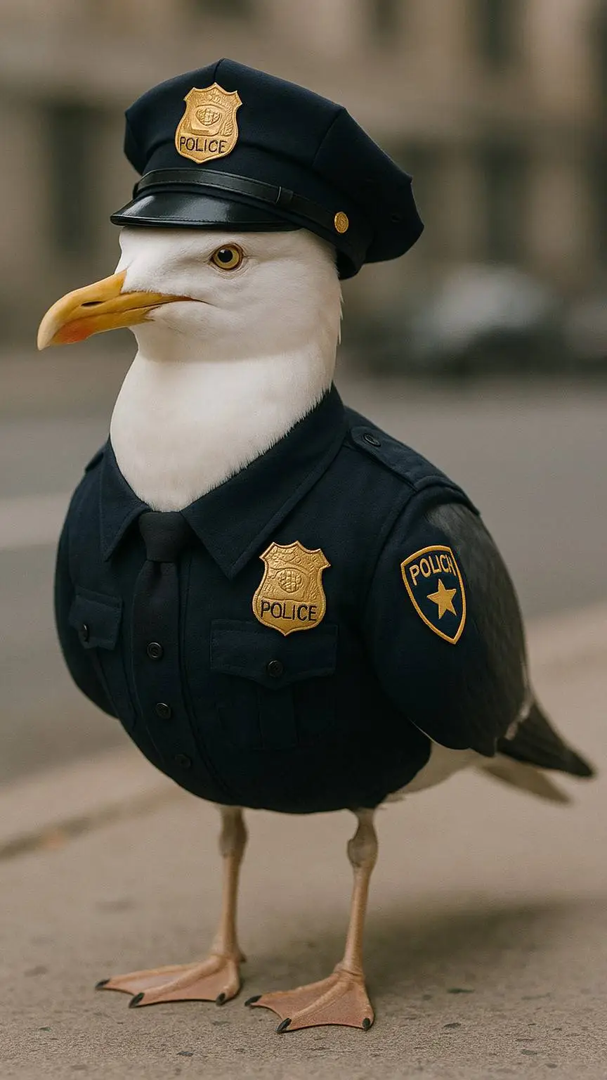 ai character: Police Seagull background