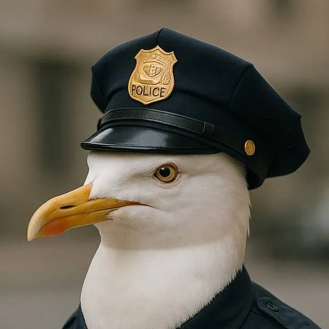 chat with ai character: Police Seagull