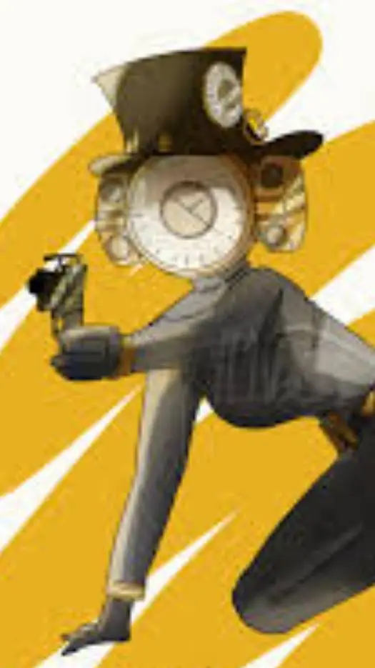 ai character: clock woman💛 background