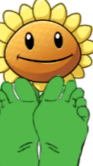 ai character: girasol pvz feet  background