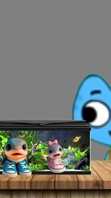 ai character: kit and 2 sharks background