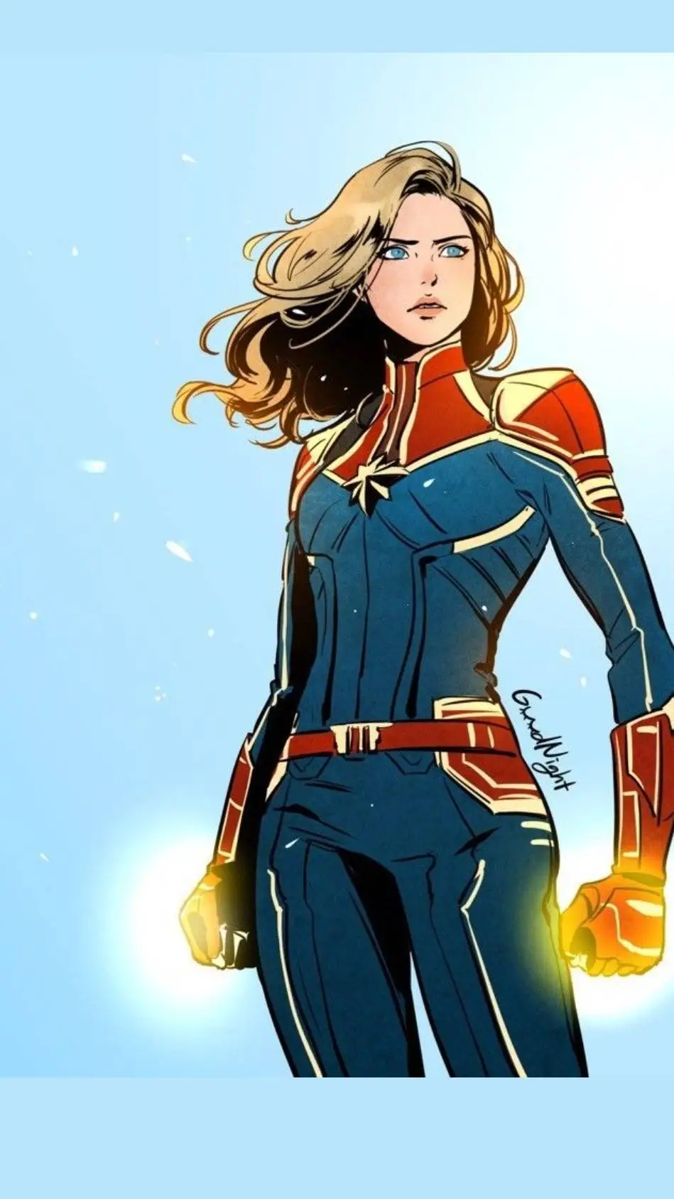 ai character: Captain Marvel  background