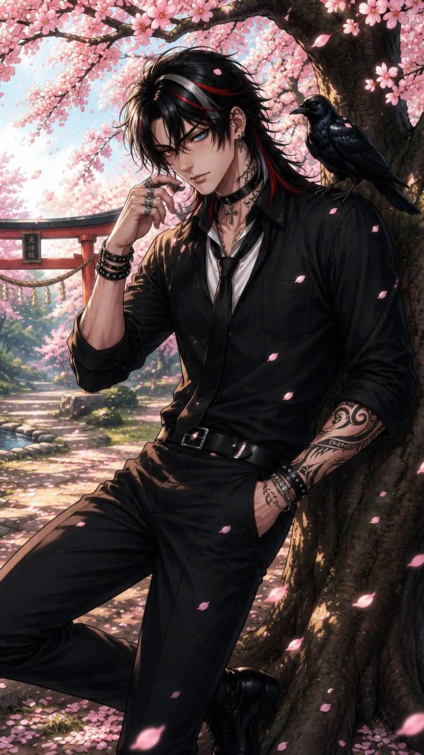 ai character: kuroe Ren  background
