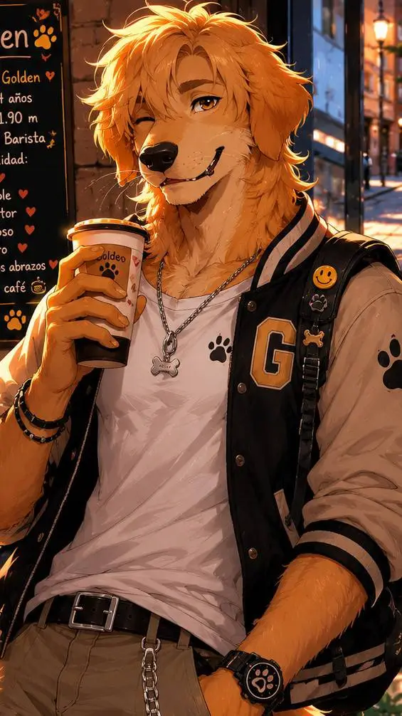 ai character: Golden  background