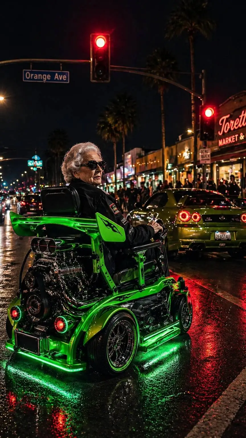 ai character: Grandma Toretto background