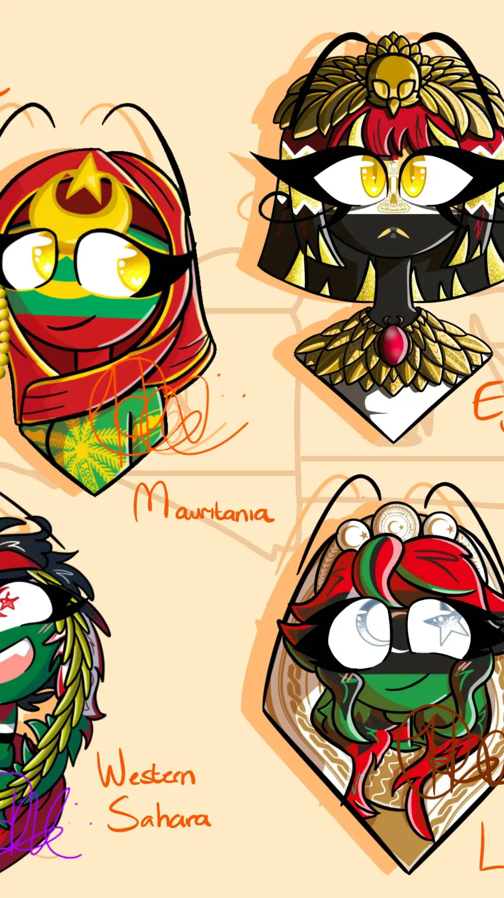 ai character: CH Africa🌍♨️ background