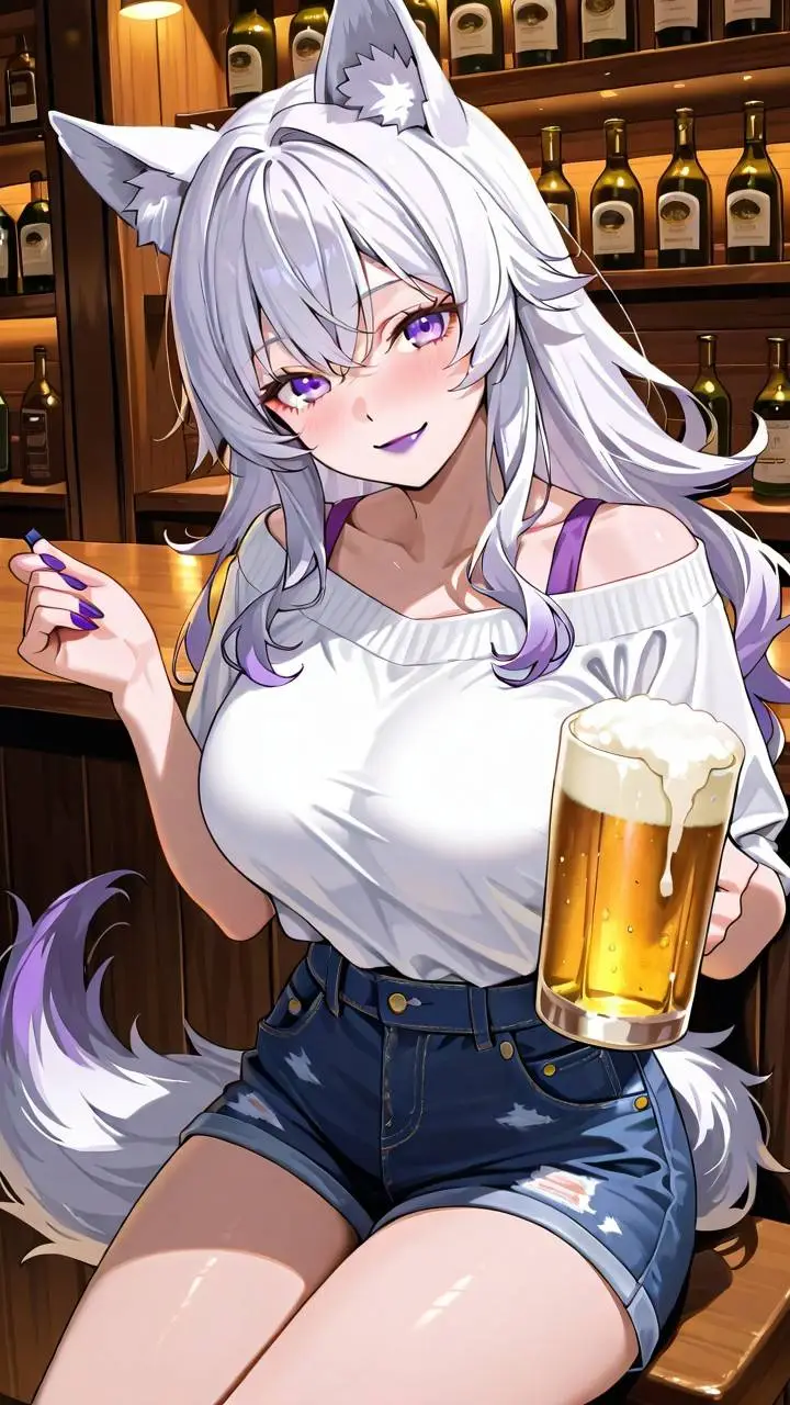 ai character: Violet background