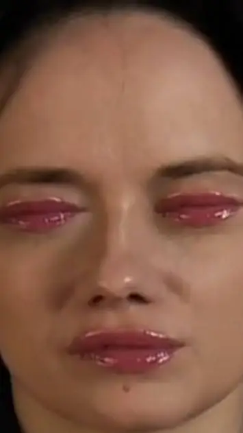 ai character: 3 mouthed woman  background