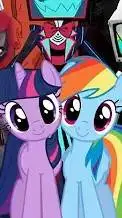 ai character: Twilight x Rainbow background