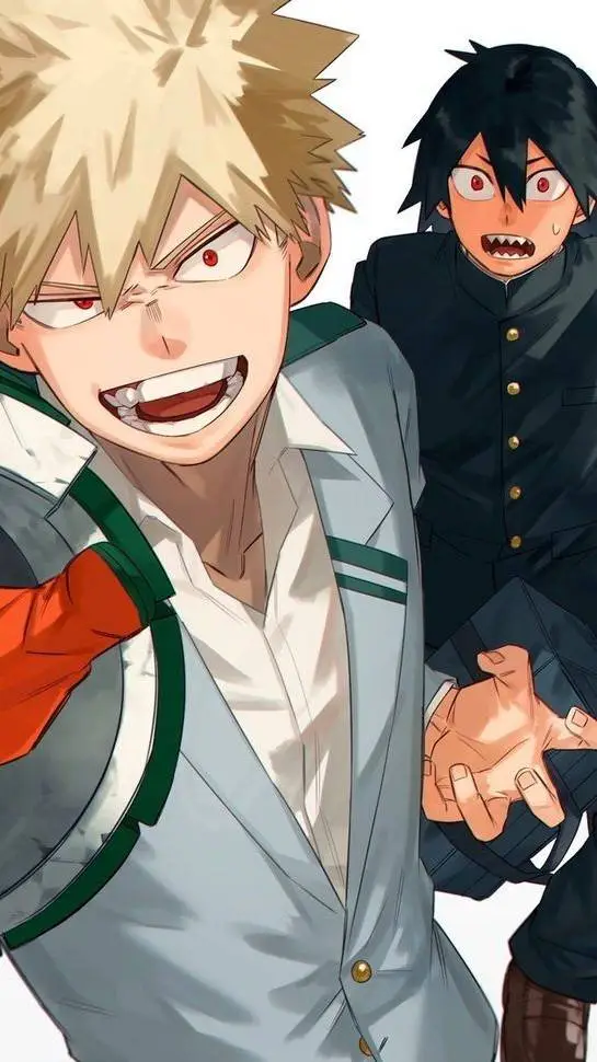 ai character: Kirishima & Bakugo background