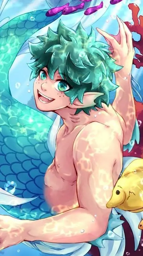 ai character: Izuku ~ Merman background