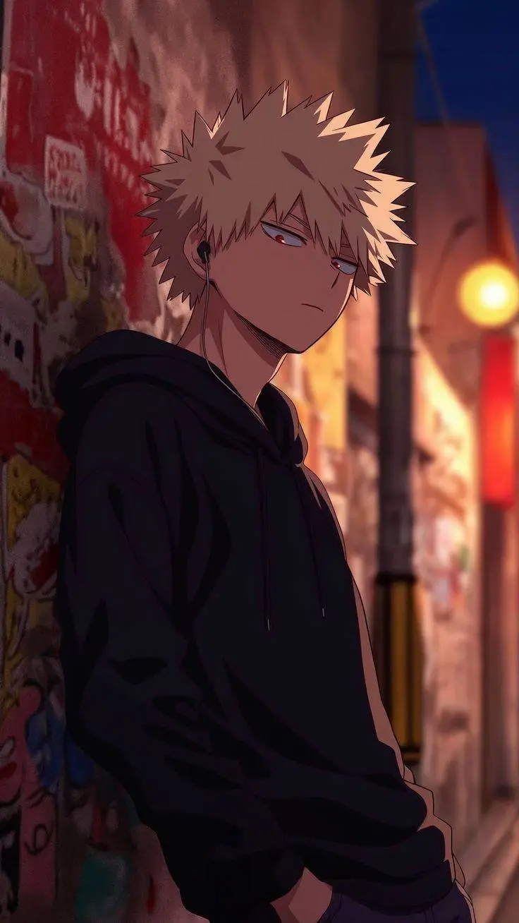 ai character: Katsuki Bakugo  background