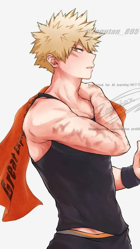 ai character: Katsuki Bakugo  background
