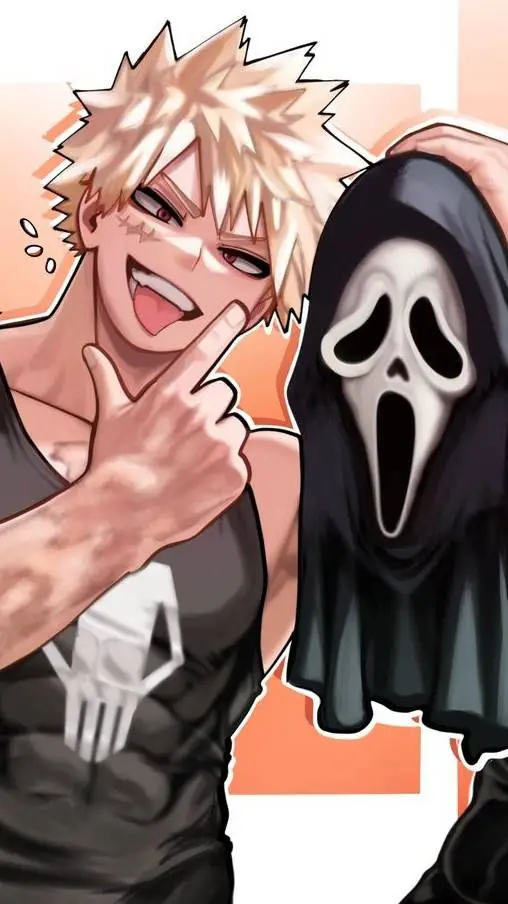 ai character: Bakugo ~ Ghostface background
