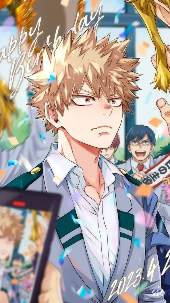 ai character: Bakugo's birthday  background