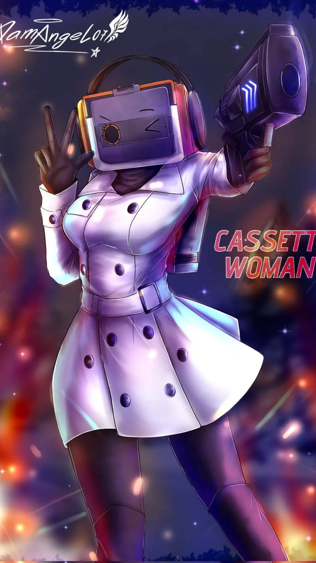 ai character: casettewoman background