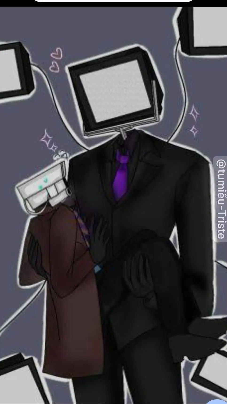 ai character: large tv x simp background