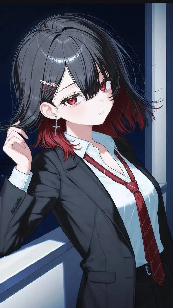 ai character: Raven Black background