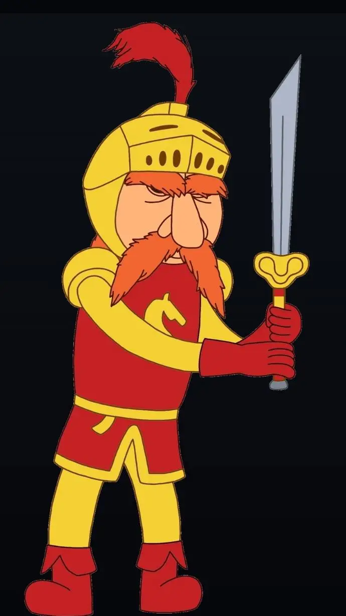 ai character: knighty knight  background