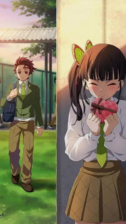 ai character: tanjiro x kanao background