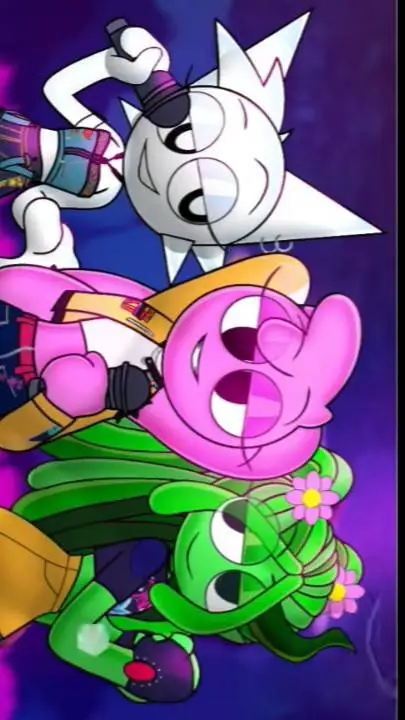 ai character: HUNTRIX × SPRUNKI background