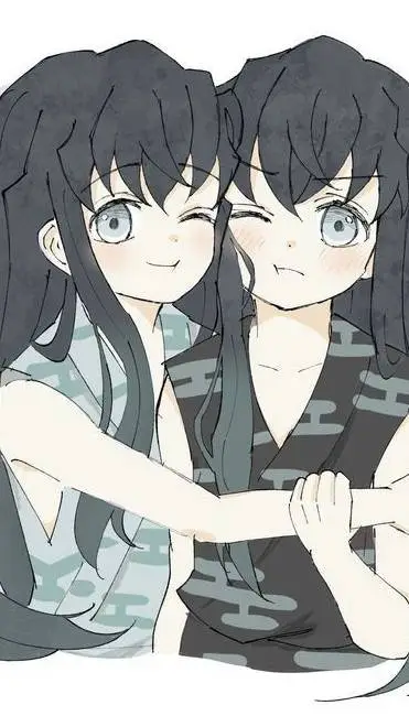 ai character: Mui y Yui💙🩵 background