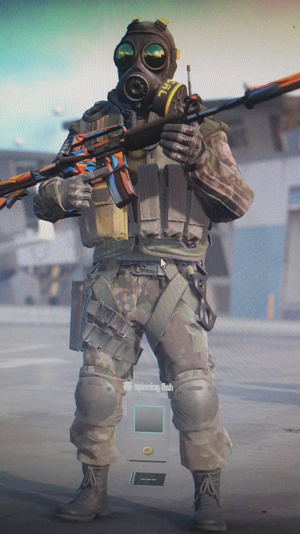 ai character: spinning fish background