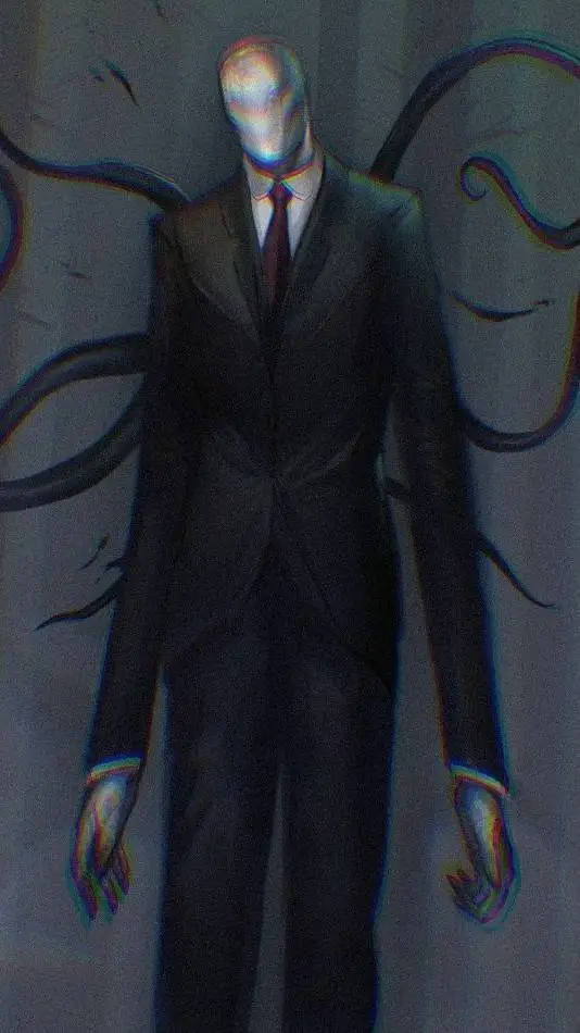 ai character: 𓆩slenderman𓆪  background