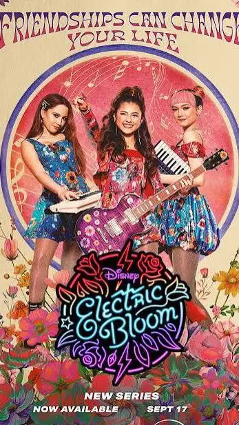 ai character: electric bloom background