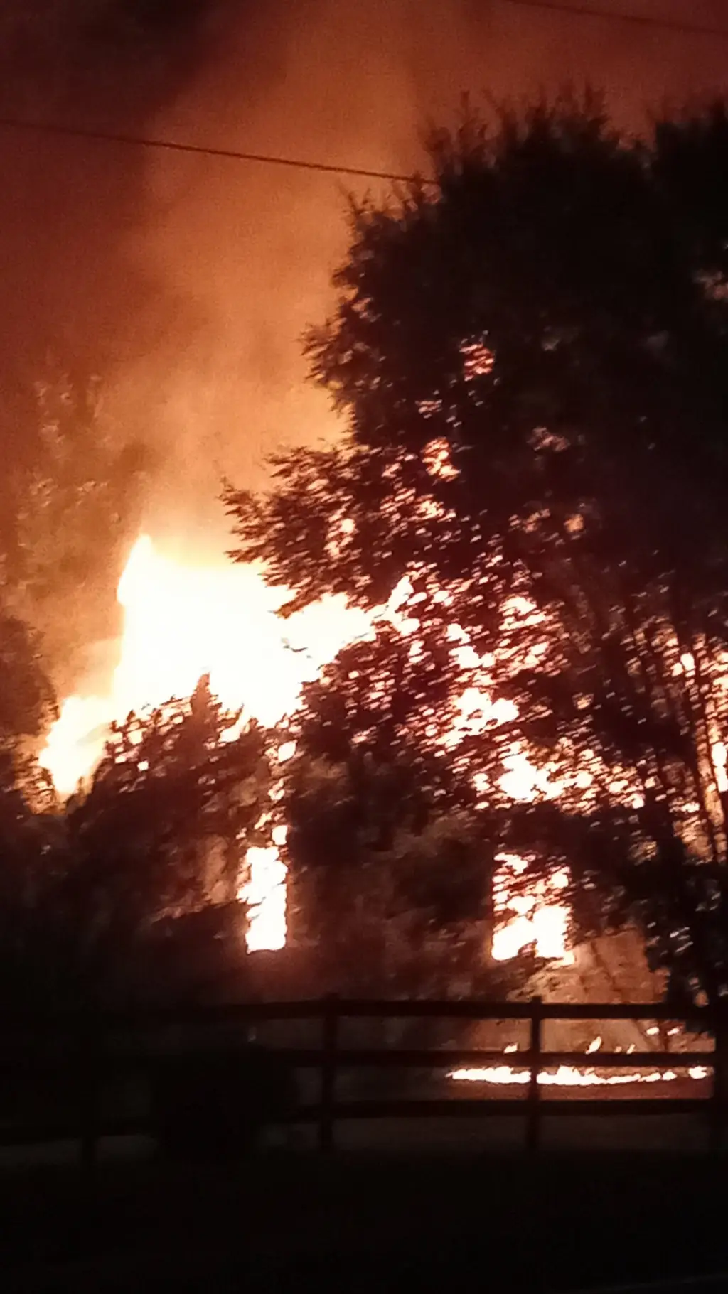 ai character: house fire  background