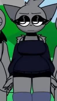 ai character: gray chica humana background