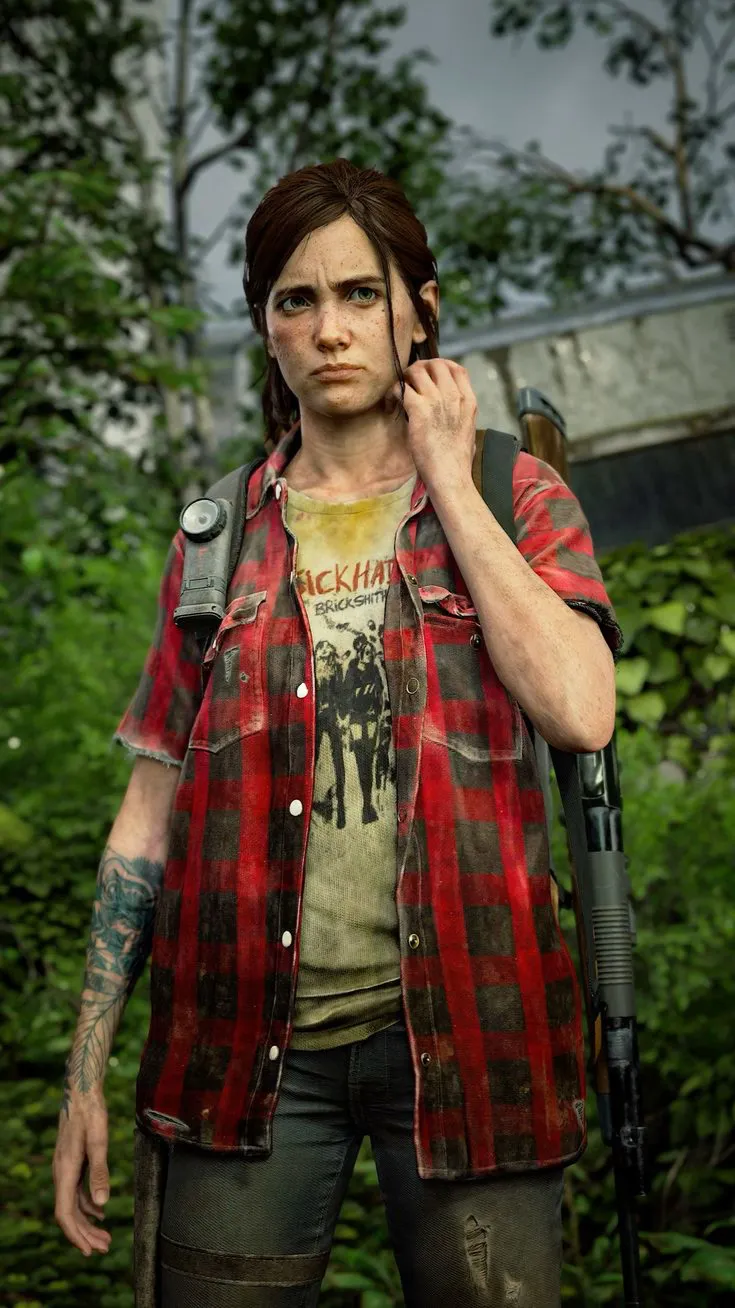 ai character: Ellie Williams  background