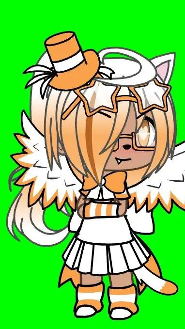 ai character: orangy background