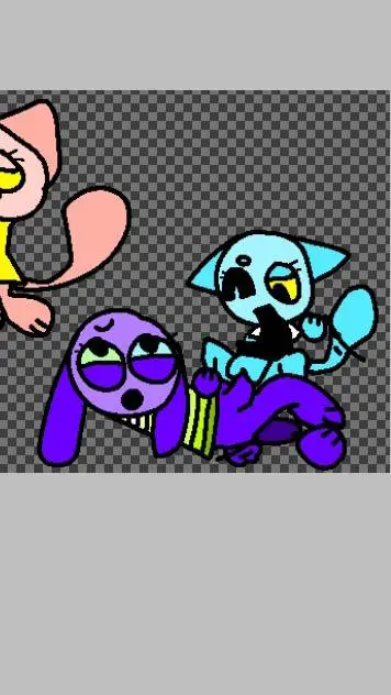 ai character: purpleteal background