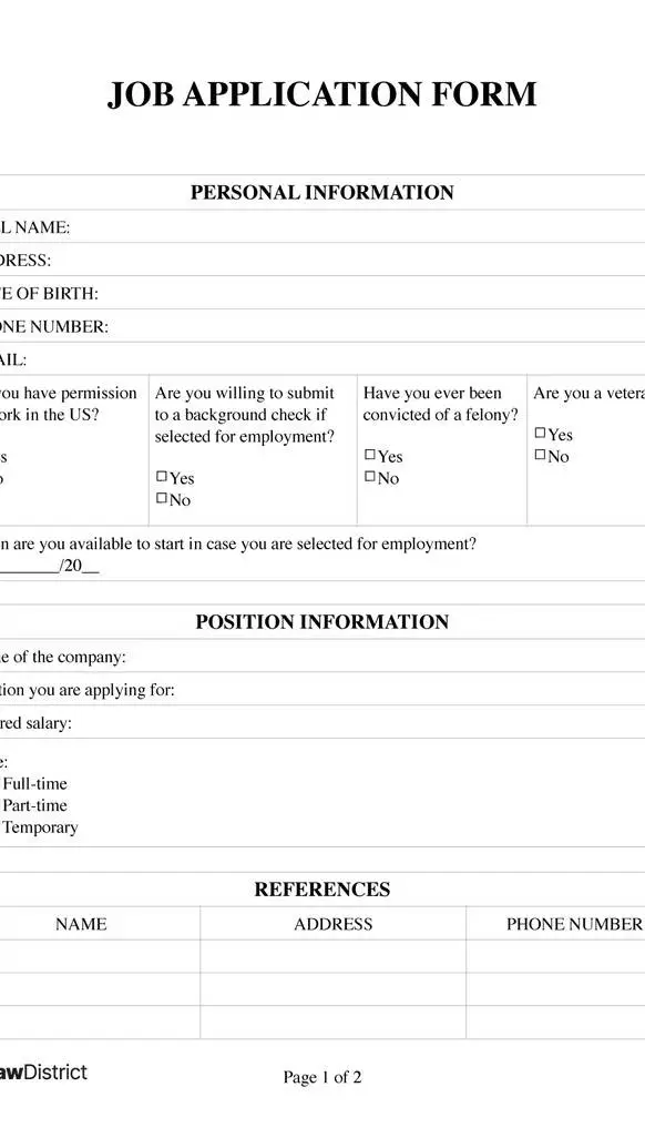 ai character: job applicltion background