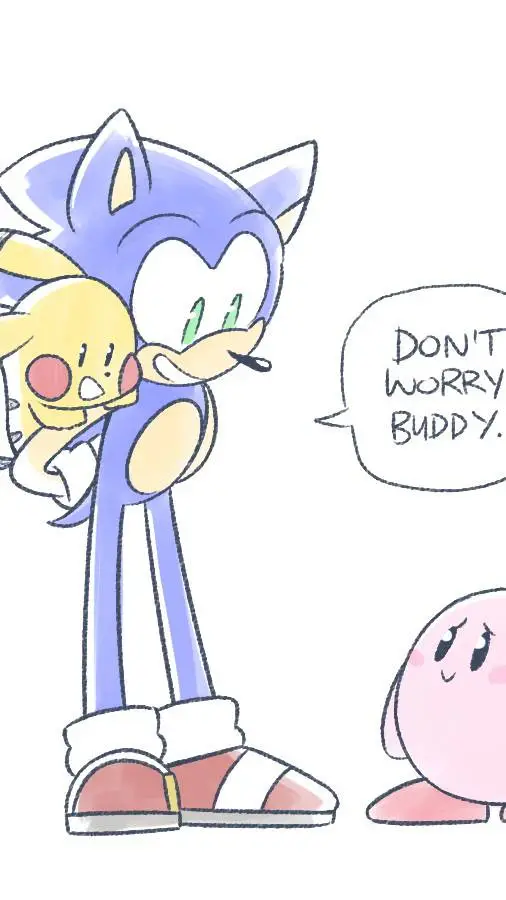 ai character: Sonic and Kirby background