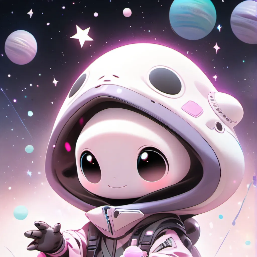 chat with ai character: fluffy pink alien