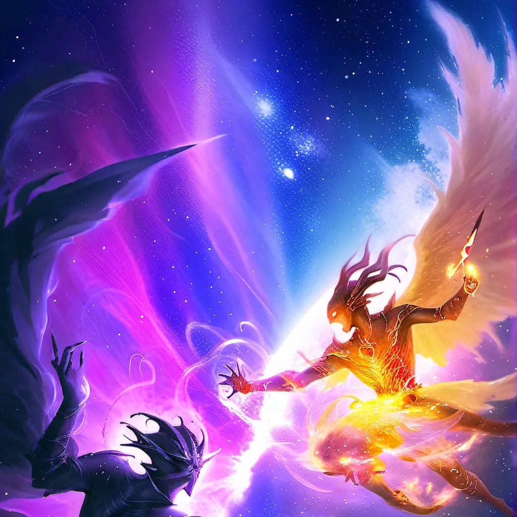 chat with ai character: angels vs demons