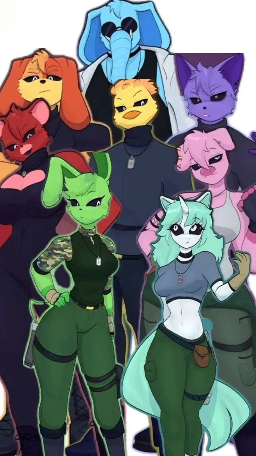 ai character: Smiling critters  background