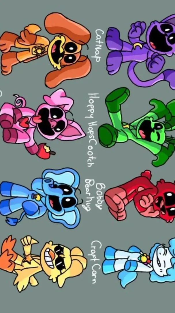 ai character: Smiling critters  background