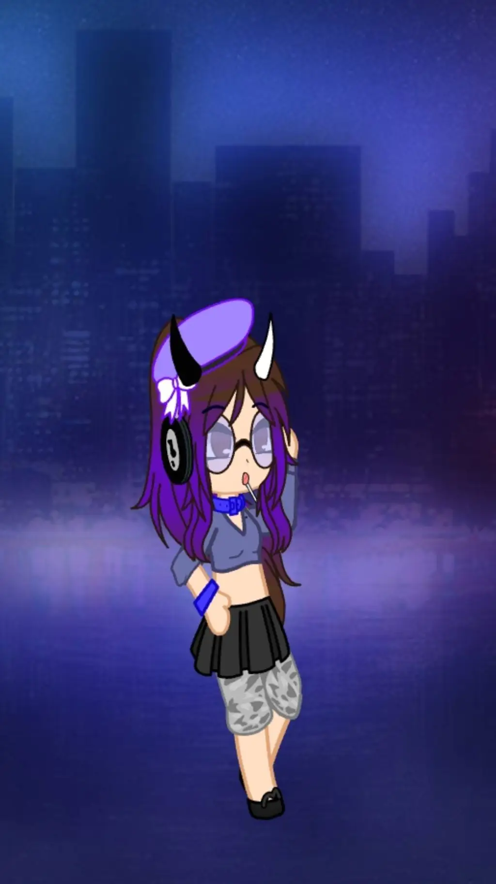 ai character: Violet background